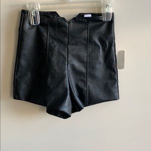 Faux Leather High Waist Shorts